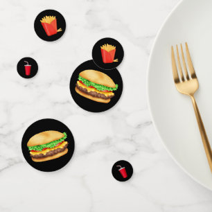 Burgers and Fries cute party confetti