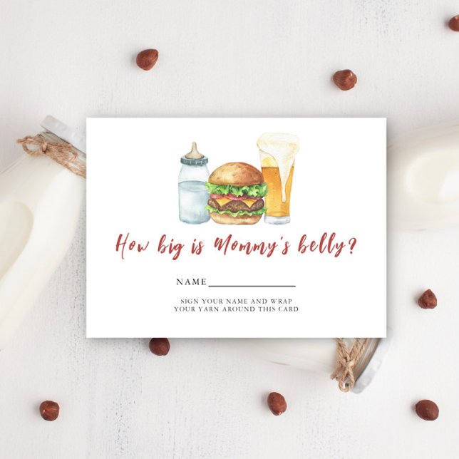 Burgers, Beer and Babies How big is mummy's belly Enclosure Card (Creator Uploaded)