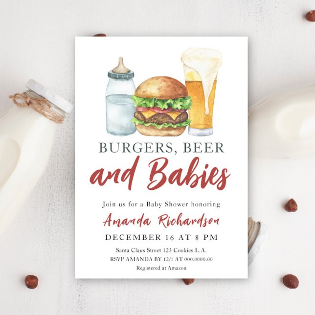 Burgers, BEER and Baby - Baby Shower Invitation (Creator Uploaded)