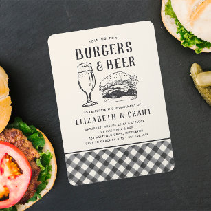 Burgers & Beer Engagement Party Invitation