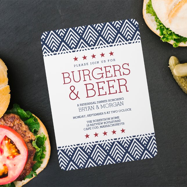 Burgers & Beer Rehearsal Dinner Invitation (Creator Uploaded)