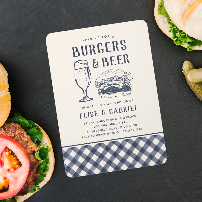 Burgers & Beer Rehearsal Dinner  Invitation (Creator Uploaded)
