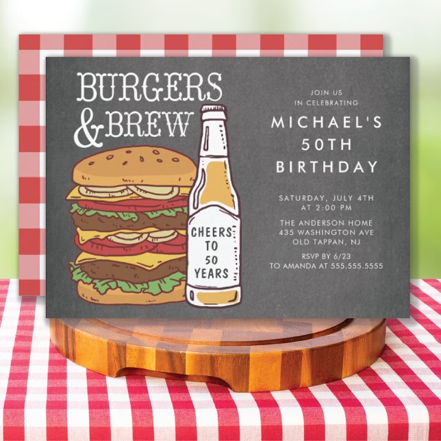 Burgers & Brew Barbecue Birthday Invitation (Creator Uploaded)