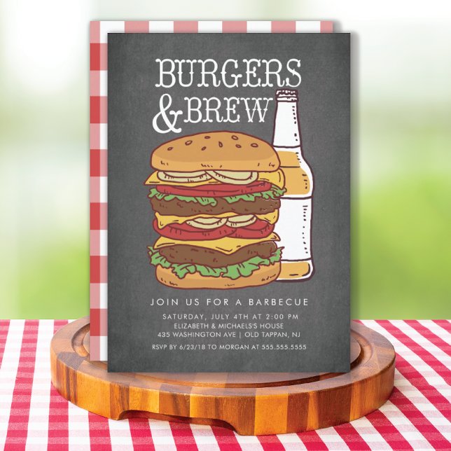 Burgers & Brew Barbecue Party Invitation (Creator Uploaded)