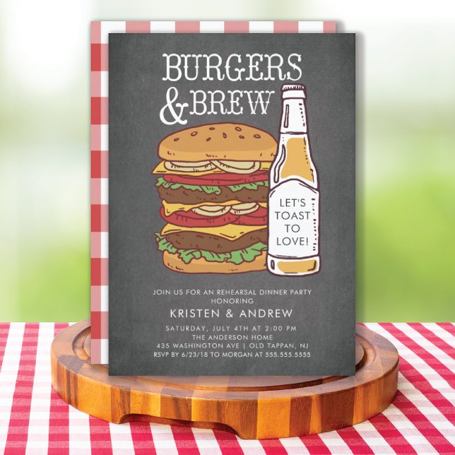 Burgers & Brew  Rehearsal Dinner Invitation (Creator Uploaded)