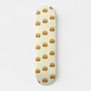 Burgers food character pattern skateboard