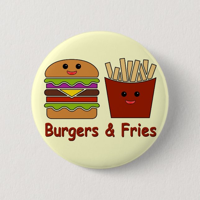 Burgers & Fries 6 Cm Round Badge (Front)