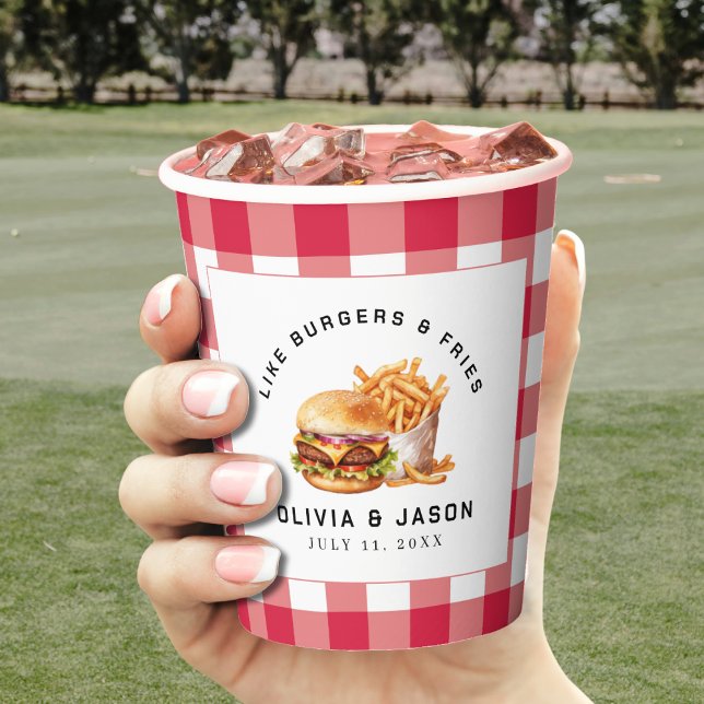 Burgers & Fries Picnic Wedding Shower Paper Cups (Burgers & Fries Picnic Wedding Shower Paper Cups
)