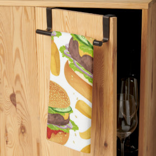 Burgers & Fries Tea Towel