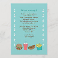 Burgers Hot Dogs and Fries Invitation