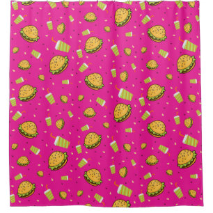 Burgers pattern shower curtain