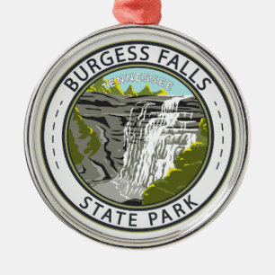 Burgess Falls State Park Tennessee Badge Metal Tree Decoration