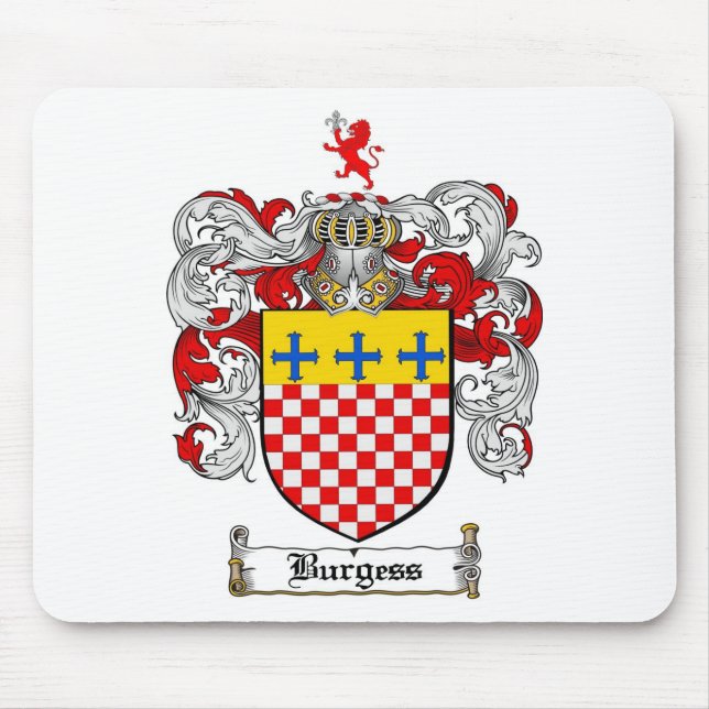BURGESS FAMILY CREST -  BURGESS COAT OF ARMS MOUSE PAD (Front)