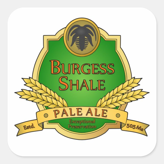 Burgess Shale Pale Ale Square Sticker (Front)