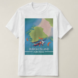 Burgh Island Devon travel map T-Shirt