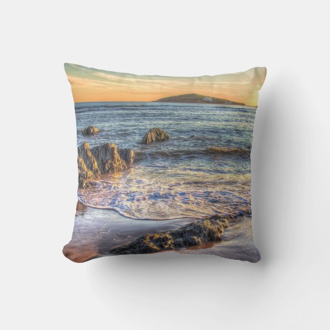 Burgh Island from Bantham at Sundown... Cushion (Front)