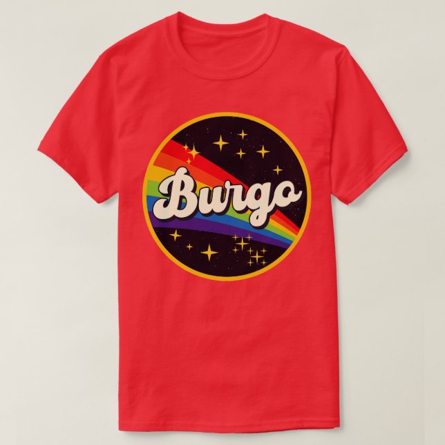Burgo Rainbow In Space Vintage Style T-Shirt (Design Front)