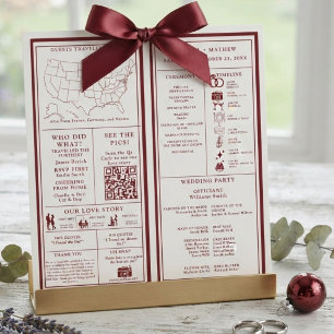 Burgudy and Ivory Wedding Infographic Program