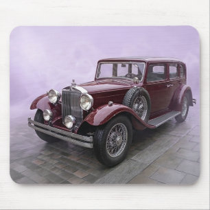 Burgundy 1930's Luxury Sedan Mouse Pad