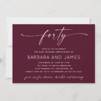 Burgundy 40th Ruby Wedding Anniversary Photo