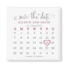 Burgundy 5 Rows Calendar Save the Date Wedding