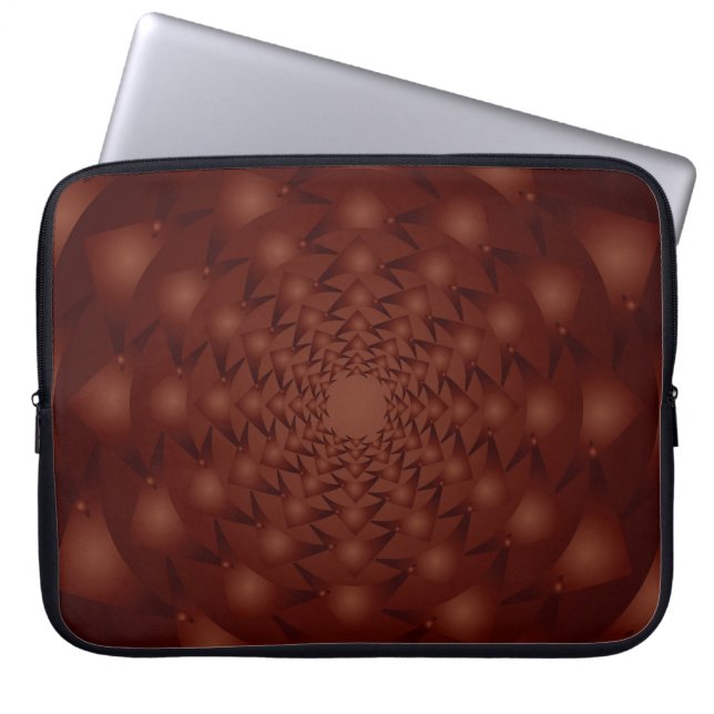 Burgundy abstract pattern. Traditional ornaments.  Laptop Sleeve (Front)