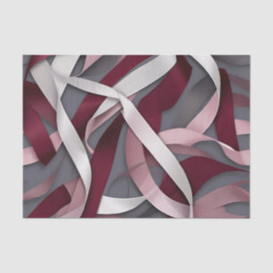 Burgundy Abstract Ribbon Tissue Paper
