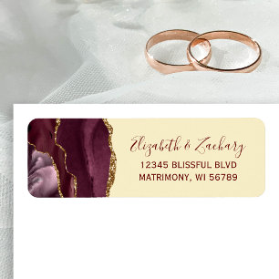 Burgundy Agate Butter Yellow Return Address