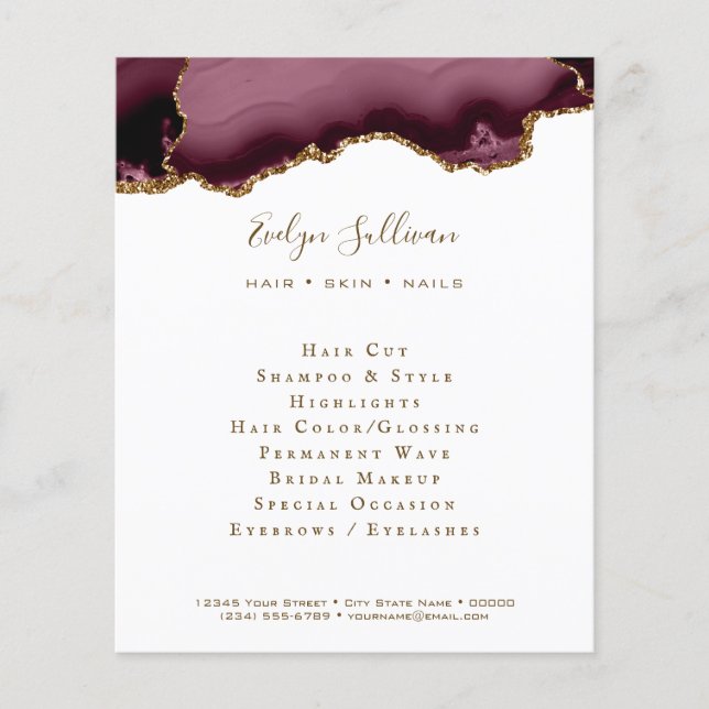 burgundy agate flyer (Front)