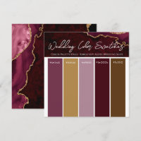Burgundy Agate Wedding Colour Pallette Invitation