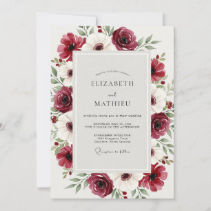 Burgundy Alluring Winter Wedding Invitation