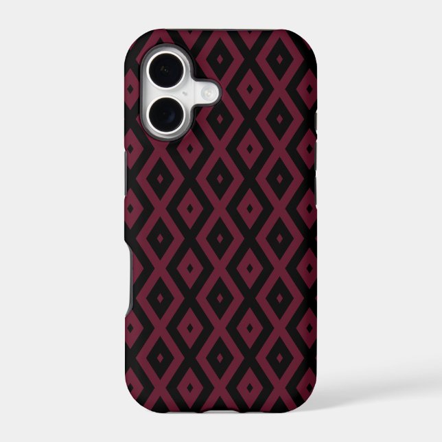 Burgundy and black diamond pattern (Back)
