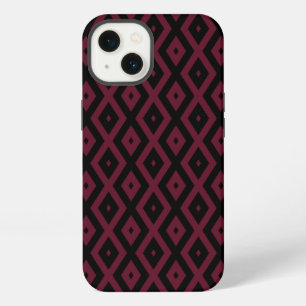 Burgundy and black diamond pattern Case-Mate iPhon iPhone 13 Case
