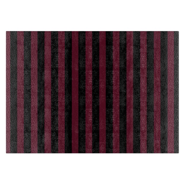 Burgundy and black stripes cutting board (Front)