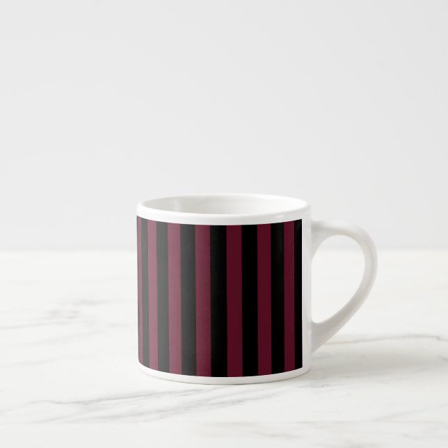 Burgundy and black stripes espresso cup (Right)