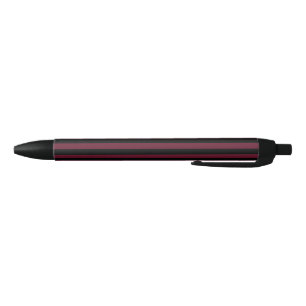 Burgundy and black stripes ink pen