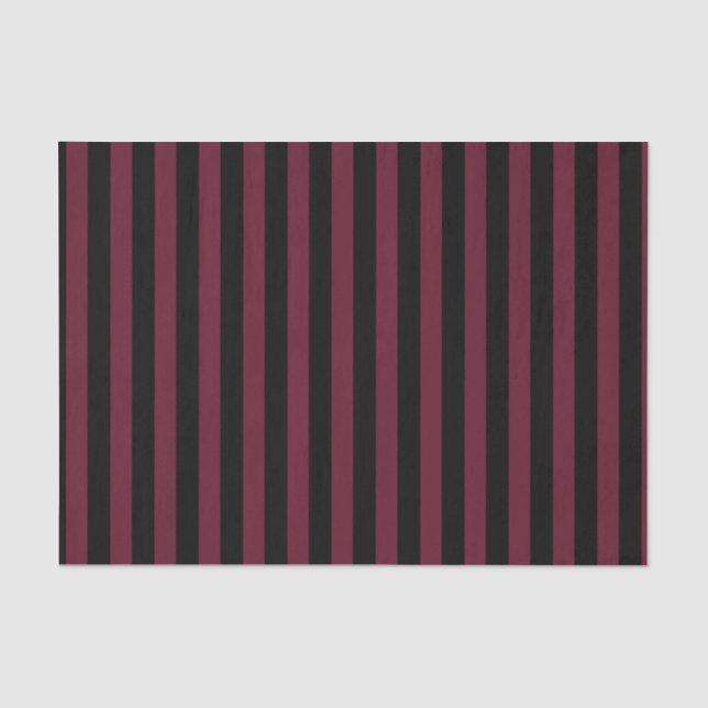 Burgundy and black stripes tissue paper (Front)