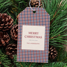Burgundy and Blue Gingham Christmas