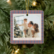 Burgundy and Blue Gingham Photo