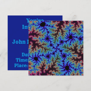 Burgundy and Blue Speckle Invitation