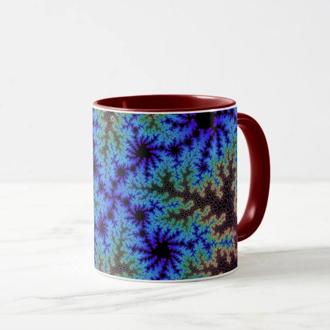 Burgundy and Blue Speckle Mug (Front Right)