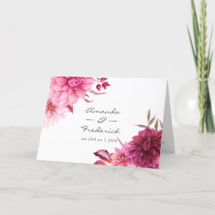 Burgundy and Blush Autumn Fall Wedding Programme