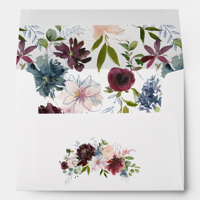 Burgundy and Blush Floral Envelope (Back (Bottom))
