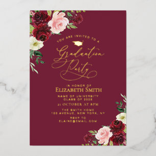 Burgundy and Blush floral Graduation Party