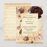 Burgundy and Blush Pink Musical Floral Wedding