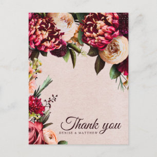 Burgundy and Blush Postcard