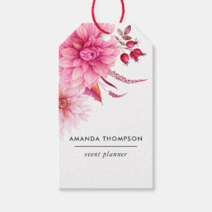 Burgundy and Blush Watercolor Floral Gift Tags