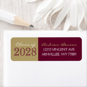 Burgundy and Bronze Graduation Return Address
