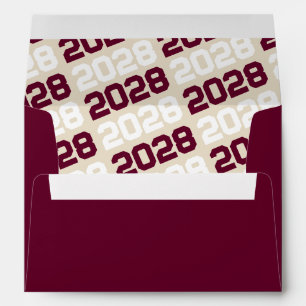 Burgundy and Cream Graduation Envelopes