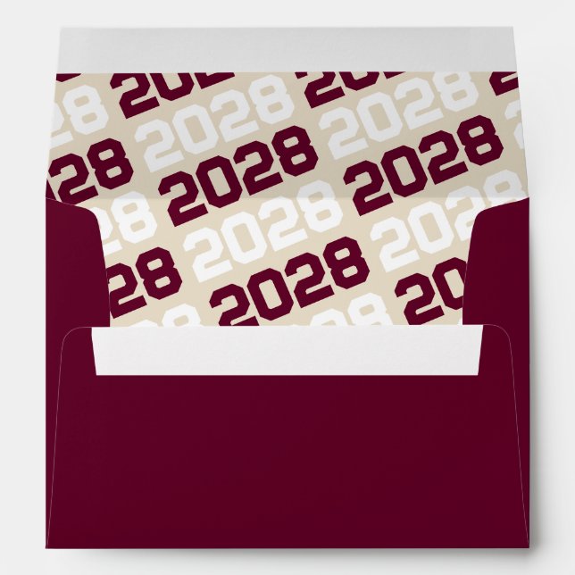 Burgundy and Cream Graduation Envelopes (Back (Bottom))